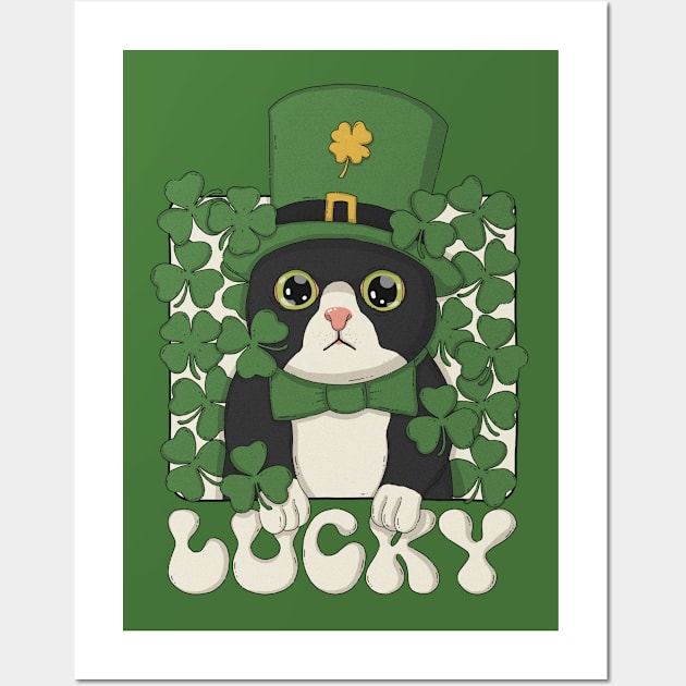 Lucky Tuxedo Neko Wall Art by Japanese Neko